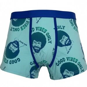 Bob Ross‎ Good Vibes Only Boxer Briefs Men's Size L Blue Green Patterned